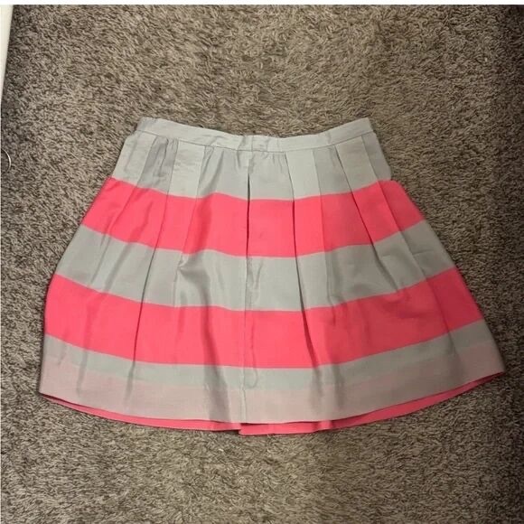 Striped Pink and Gray Women's Skirt - Picture 2 of 2